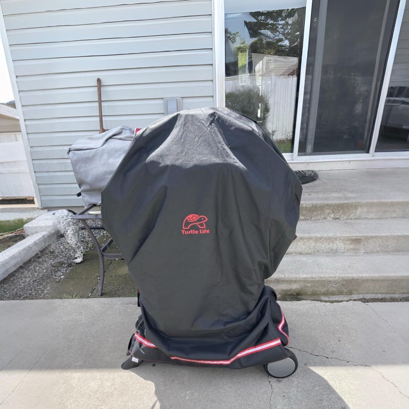 Turtle Life BBQ Grill Cover, 32 Inch Heavy Duty Waterproof 2 Burner Barbecue Gas Grill Covers for Weber Spirit Char-Broil Performance, Black - Image 5